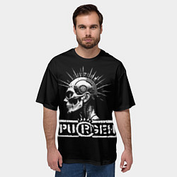 Футболка оверсайз мужская Пурген киберпанк, цвет: 3D-принт — фото 2