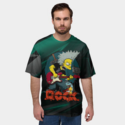 Футболка оверсайз мужская Rock music Simpsons, цвет: 3D-принт — фото 2