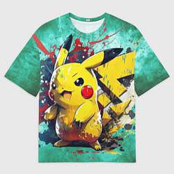 Футболка оверсайз мужская Сердитый пикачу, цвет: 3D-принт