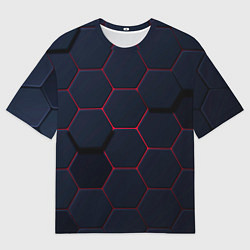 Футболка оверсайз мужская Светящиеся стальная броня, цвет: 3D-принт