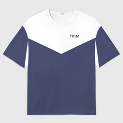 Мужская футболка оверсайз FIRM бело-синий
