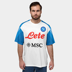 Футболка оверсайз мужская Хвича Кварацхелия Наполи форма гостевая, цвет: 3D-принт — фото 2
