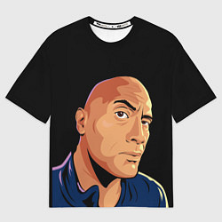 Футболка оверсайз мужская Дуэйн Джонсон бровь, цвет: 3D-принт