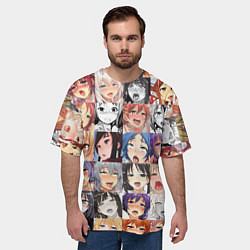 Футболка оверсайз мужская Anime hentai ahegao manga, цвет: 3D-принт — фото 2