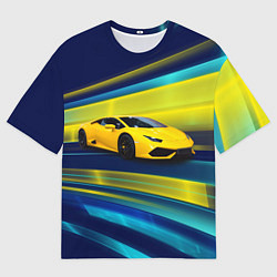 Футболка оверсайз мужская Желтый итальянский суперкар, цвет: 3D-принт
