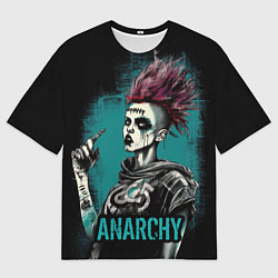 Футболка оверсайз мужская Девушка анархия, цвет: 3D-принт