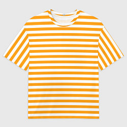 Футболка оверсайз мужская Тельняшка оранжевая МЧС, цвет: 3D-принт