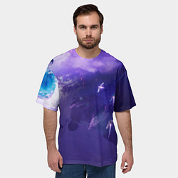 Футболка оверсайз мужская Фиолетовый необъятный космос, цвет: 3D-принт — фото 2