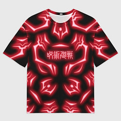Футболка оверсайз мужская Магическая битва светящиеся Знаки Сукуны, цвет: 3D-принт