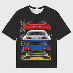 Футболка оверсайз мужская Тойота, Ниссан, Хонда, Скайлайн, цвет: 3D-принт