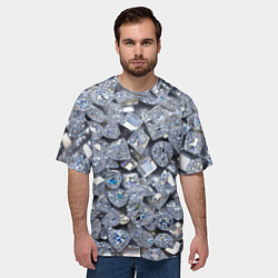 Футболка оверсайз мужская Россыпь бриллиантов, цвет: 3D-принт — фото 2