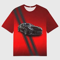 Футболка оверсайз мужская Английский спортивный автомобиль Jaguar, цвет: 3D-принт