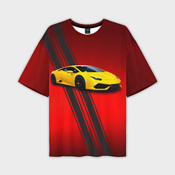 Мужская футболка оверсайз Итальянский гиперкар Lamborghini Aventador