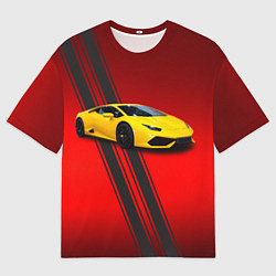 Футболка оверсайз мужская Итальянский гиперкар Lamborghini Aventador, цвет: 3D-принт