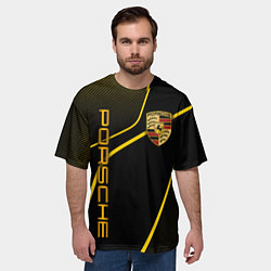 Футболка оверсайз мужская Porsche - Gold line, цвет: 3D-принт — фото 2