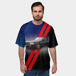 Футболка оверсайз мужская Немецкий кабриолет Mercedes SL-Class, цвет: 3D-принт — фото 2