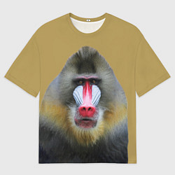 Футболка оверсайз мужская Мандрил обезьяна, цвет: 3D-принт