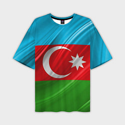 Футболка оверсайз мужская Азербайджанский флаг, цвет: 3D-принт