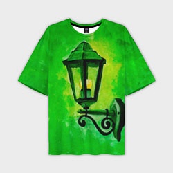 Футболка оверсайз мужская Уличный зелёный фонарь, цвет: 3D-принт
