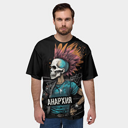 Футболка оверсайз мужская Девушка панк анархия, цвет: 3D-принт — фото 2