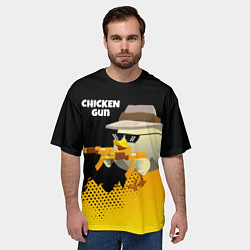 Футболка оверсайз мужская Цыпленок с автоматом, цвет: 3D-принт — фото 2