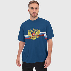 Футболка оверсайз мужская Флаг России лента, цвет: 3D-принт — фото 2