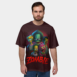 Футболка оверсайз мужская Симпсоны зомби, цвет: 3D-принт — фото 2