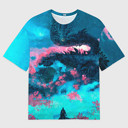 Футболка оверсайз мужская Ghost of Tsushima dragon, цвет: 3D-принт