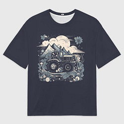 Футболка оверсайз мужская Farming Simulator - Поля да горы, цвет: 3D-принт