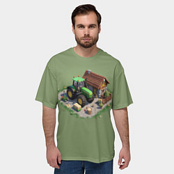 Футболка оверсайз мужская Farming Simulator - Изометрия, цвет: 3D-принт — фото 2