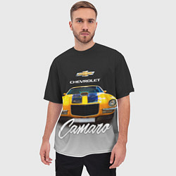 Футболка оверсайз мужская Американский спорткар Camaro 1970 года, цвет: 3D-принт — фото 2