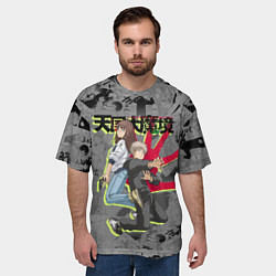 Футболка оверсайз мужская Великая небесная стена - Мару и Кируко, цвет: 3D-принт — фото 2