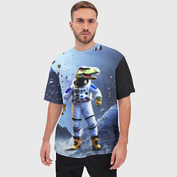 Футболка оверсайз мужская Тираннозавр-космонавт, цвет: 3D-принт — фото 2