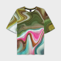 Футболка оверсайз мужская Color waves, цвет: 3D-принт