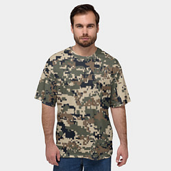 Футболка оверсайз мужская Коричнево - черный камуфляж, цвет: 3D-принт — фото 2