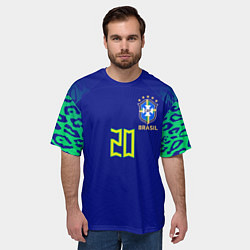 Футболка оверсайз мужская Винисиус Жуниор ЧМ 2022 сборная Бразилии гостевая, цвет: 3D-принт — фото 2