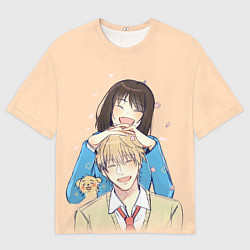 Футболка оверсайз мужская Мицуми и Сосуке - Долой безделье, цвет: 3D-принт