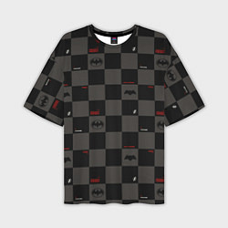 Футболка оверсайз мужская Flash and Batman pattern squares, цвет: 3D-принт