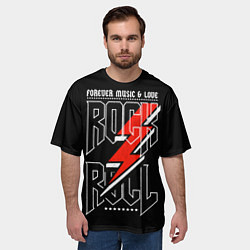 Футболка оверсайз мужская Rock and Roll Forever, цвет: 3D-принт — фото 2