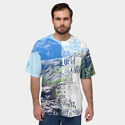 Футболка оверсайз мужская Горы России, цвет: 3D-принт — фото 2