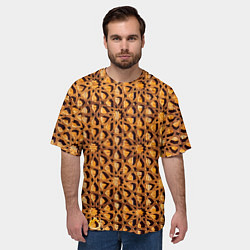 Футболка оверсайз мужская Медовый паттерн, цвет: 3D-принт — фото 2