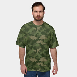 Футболка оверсайз мужская Камуфляж из динозавров, цвет: 3D-принт — фото 2