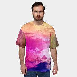 Футболка оверсайз мужская Разноцветное небо, цвет: 3D-принт — фото 2