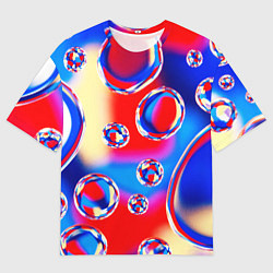 Футболка оверсайз мужская Объемные цветные пузыри, цвет: 3D-принт