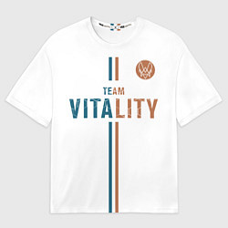 Футболка оверсайз мужская Форма Team Vitality white, цвет: 3D-принт