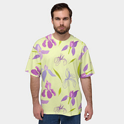 Футболка оверсайз мужская Фиолетовые лилии, цвет: 3D-принт — фото 2