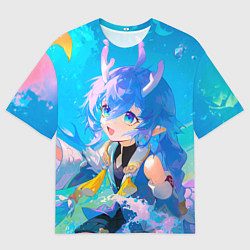 Футболка оверсайз мужская Хонкай: Стар Рейл Байлу, цвет: 3D-принт