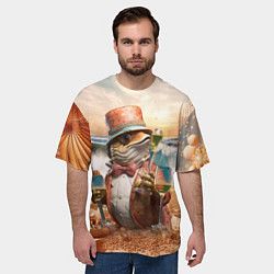 Футболка оверсайз мужская Рыба с пивом, цвет: 3D-принт — фото 2