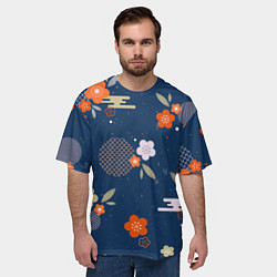 Футболка оверсайз мужская Орнамент японского кимоно, цвет: 3D-принт — фото 2