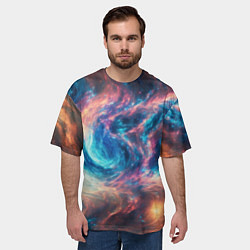 Футболка оверсайз мужская Космические узоры необычные, цвет: 3D-принт — фото 2